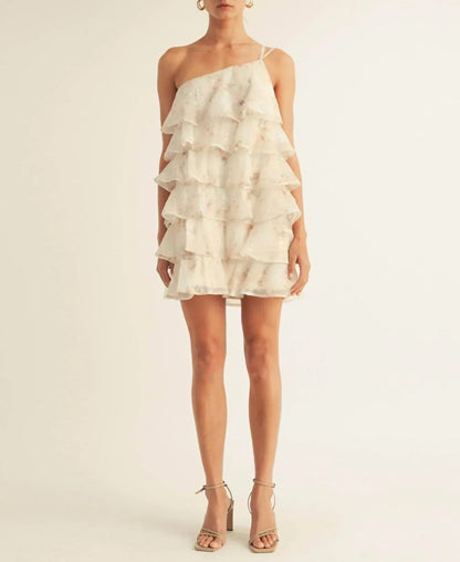 Arose Studio - Olivia One Shoulder Tiered Mini Dress - Rack Hunt