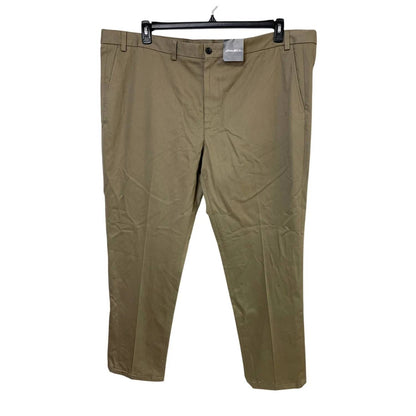 Men's Relaxed Straight Cotton Flat Front Tall Pants