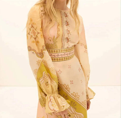 Gigaro Waist Tie Maxi Dress