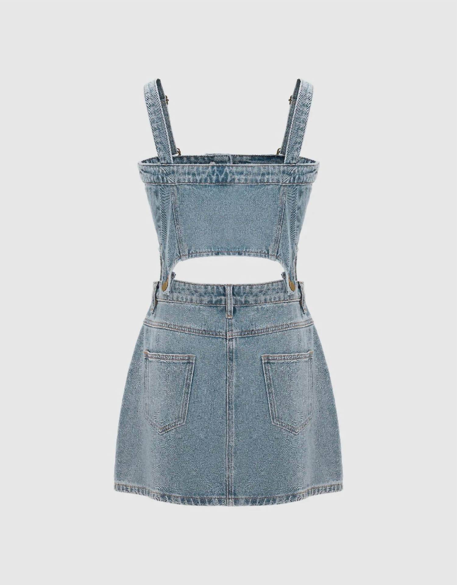 Urban Revivo - 2 In 1 Denim Pinafore Dress - Rack Hunt -