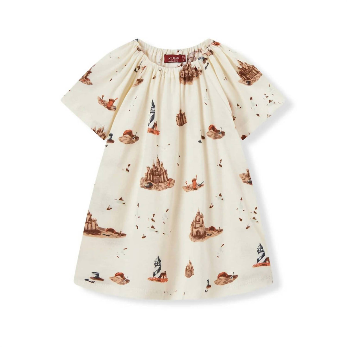 Girl's Sandcastle Organic Cotton Dress & Bloomer Set