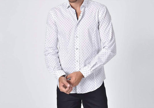 Polka Dot Print Fil Coupé Button Down Shirt