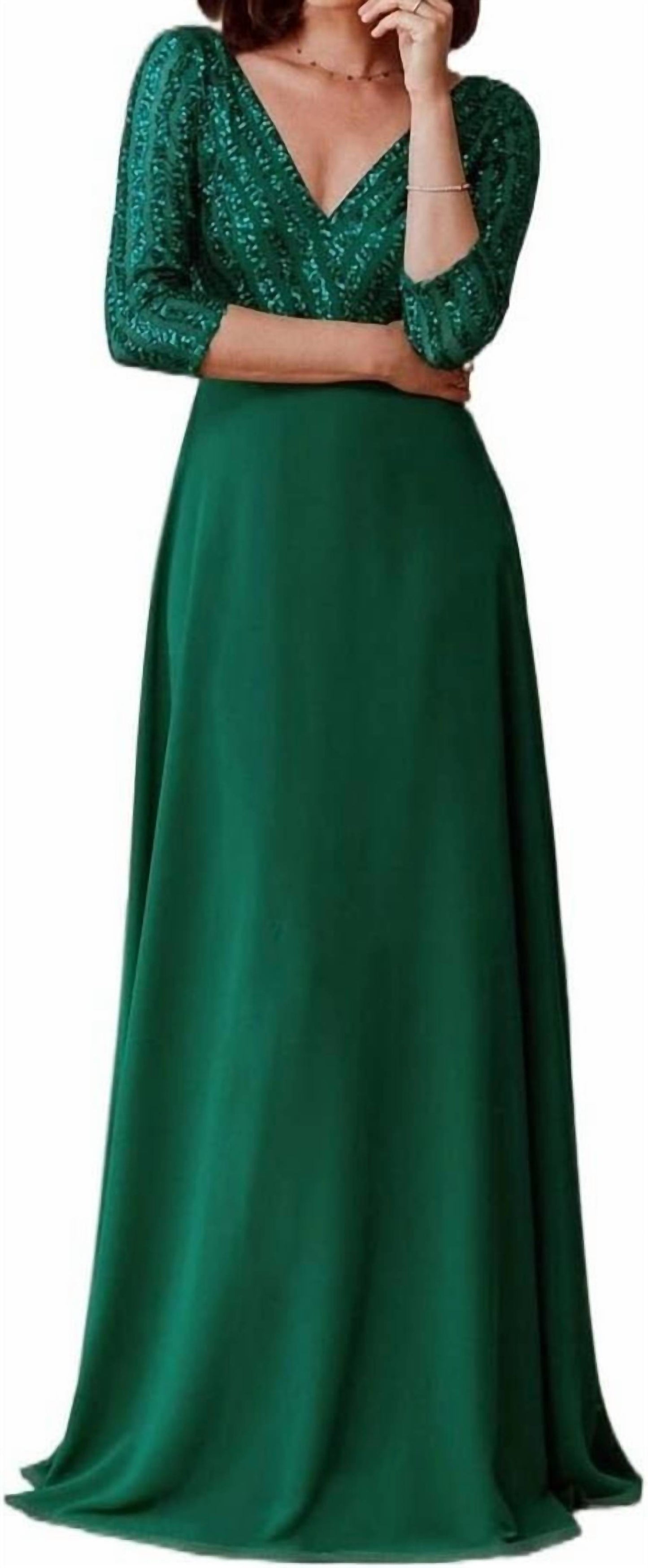 V-neck A-line Sequin Dress