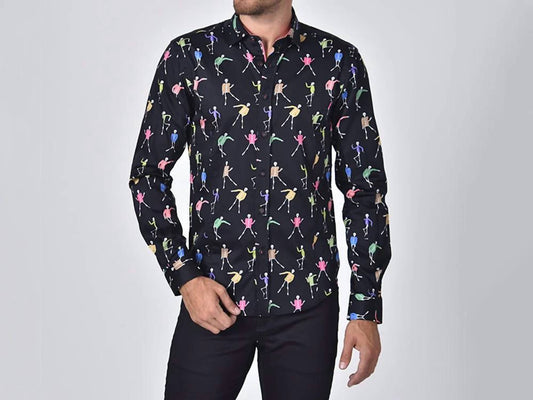 Dancing Skeletons Button Down Shirt