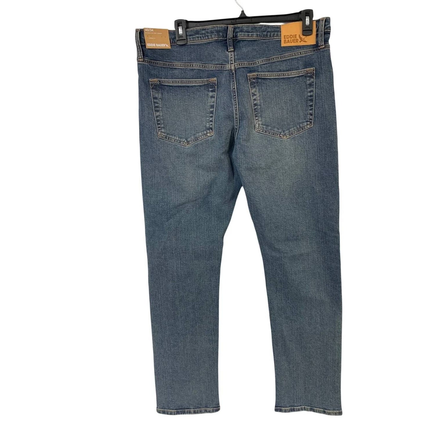 Stretch Cotton Blend Straight Fit Denim Jeans