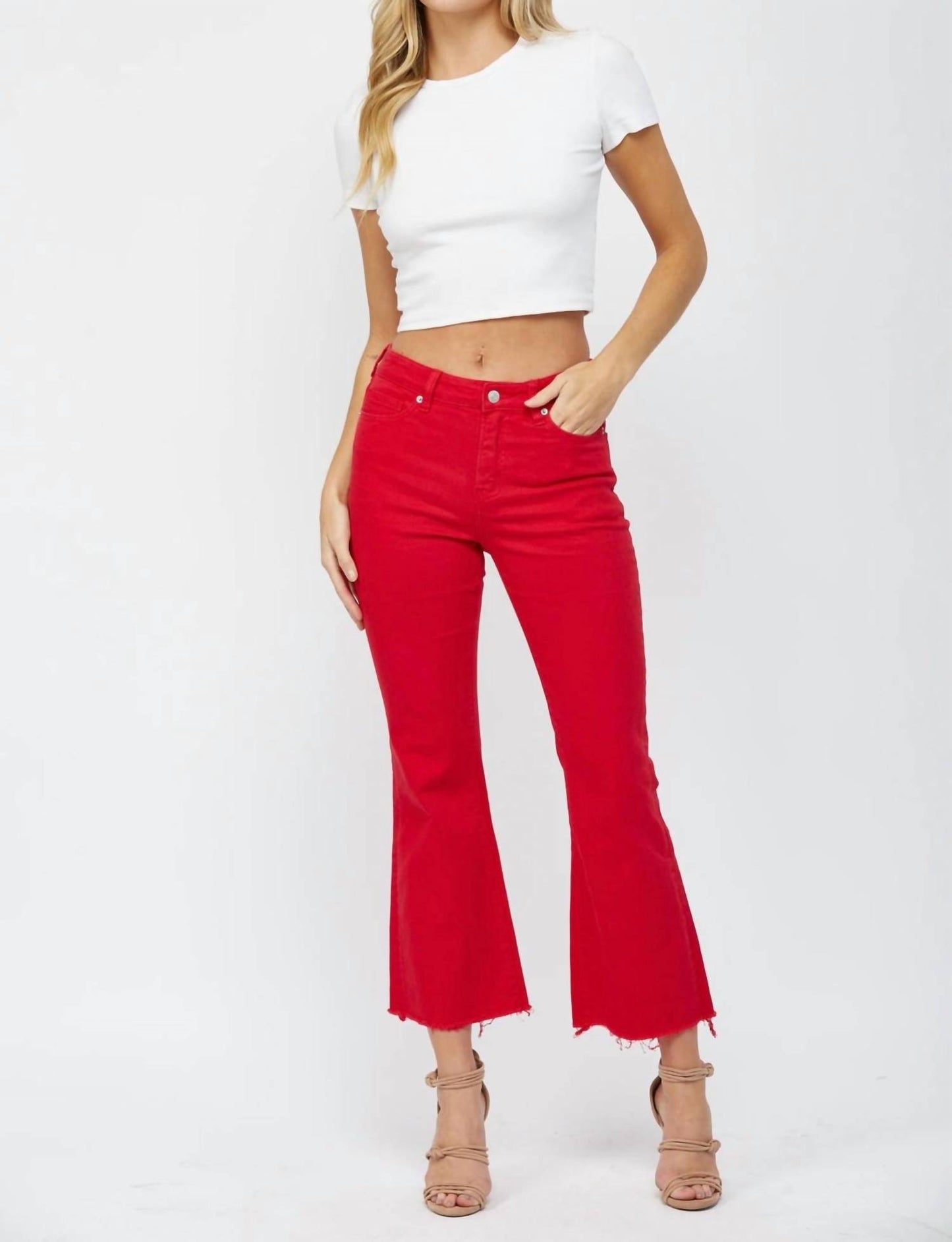 High Rise Flare Leg Jeans