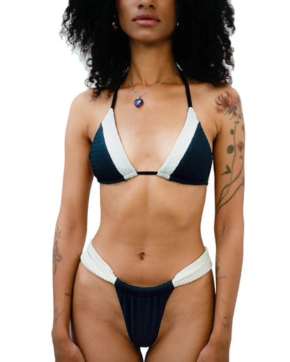 Gigizara - Lunar Petal V-Cut Bikini Bottom Night Flower Elegance - Rack Hunt