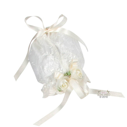 Kids Alessandra Lace Gown with Matching Bonnet
