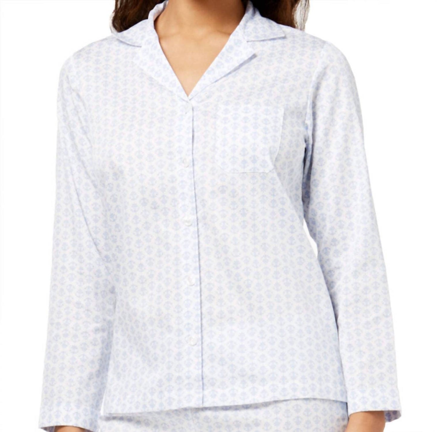 Woven Cotton Pajama Top