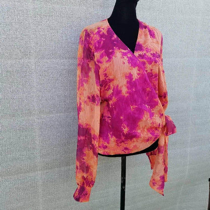 Bar III - Long Sleeve Wrap Blouse - Rack Hunt