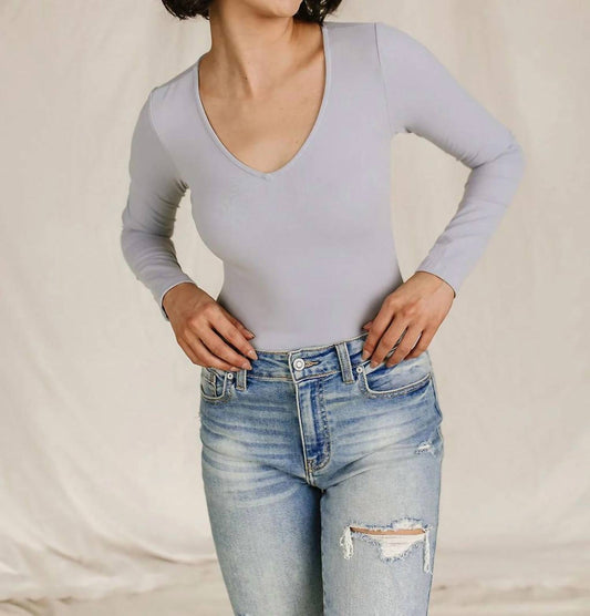Long Sleeve V Neck Bodysuit