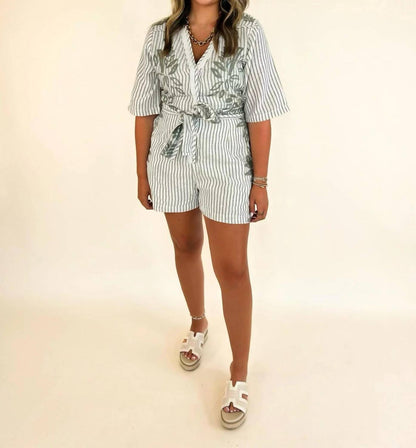 Arin Embroidered Scallop Romper
