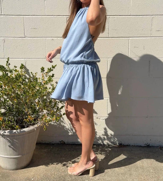Ashlyn Halter Drop Waist Mini Dress