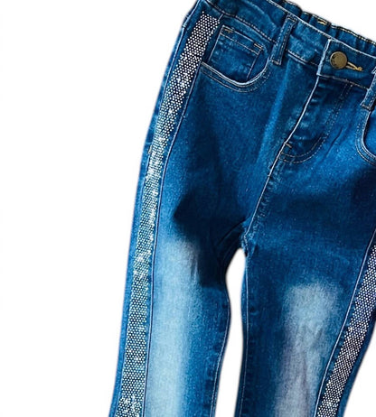 Winter Sequin Flare Jean