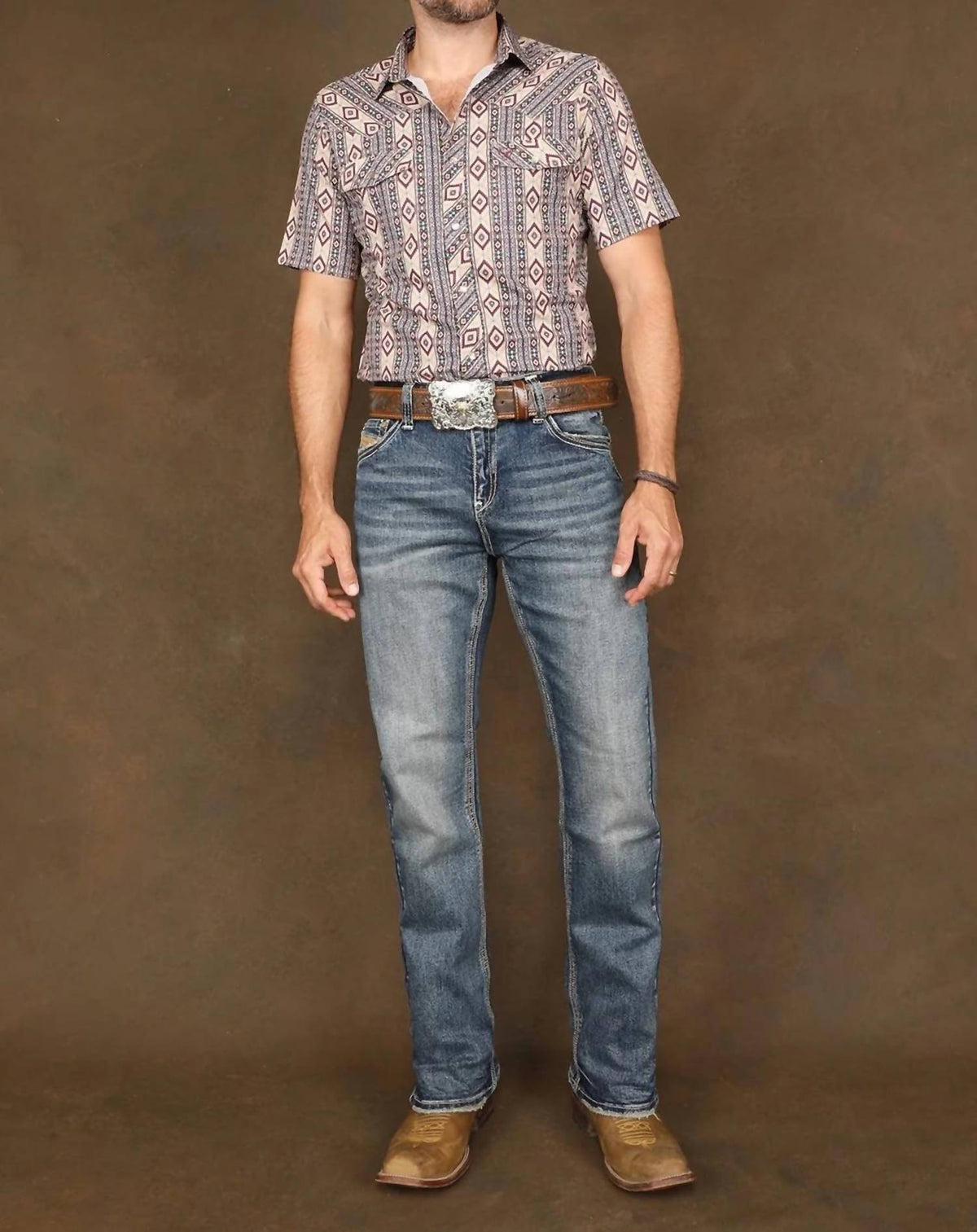 Embroidered Western Jeans