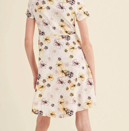 Heart and Arrow - Girls' Ruched Front Floral Dress - Rack Hunt