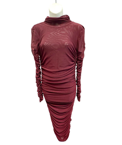 Women's Pre-loved Ruched Long Sleeve Maxi Dress