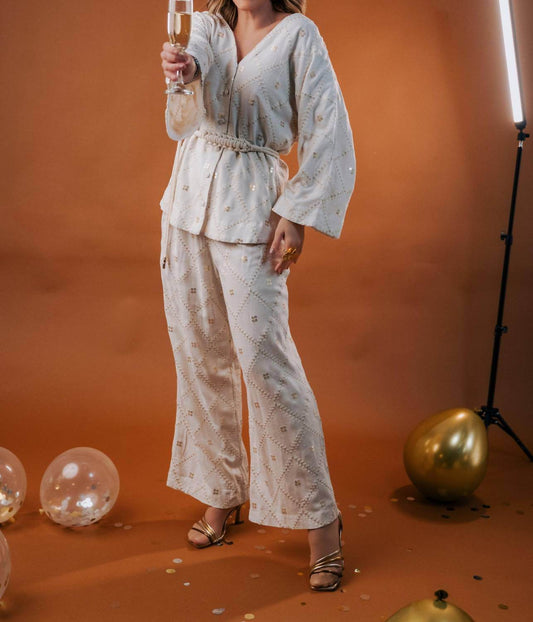 La Chocole - Papuyo Embrodeired Top And Pants Set - Rack Hunt