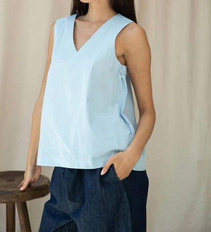 Azure Poplin Top