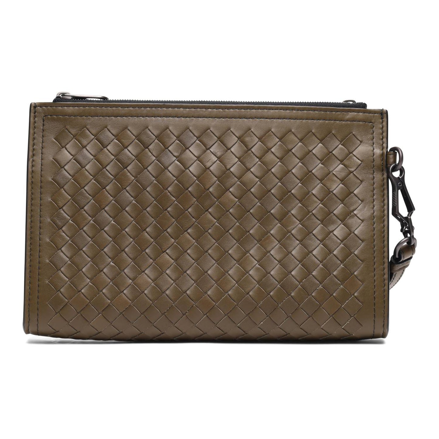 Women's Intrecciato Leather Wristlet Bag
