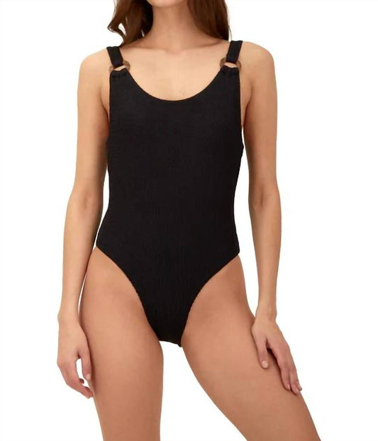 Textured Wave Tag One Piece Swimsuit - Plus