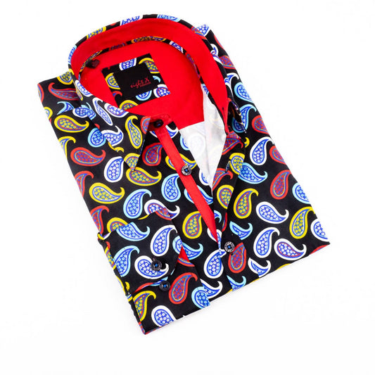 Men's Paisley Print Button Down Shirt