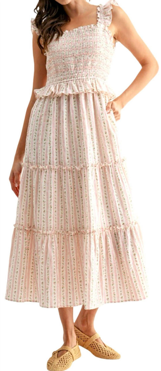 Smocked Bodice Tiered Maxi Dress
