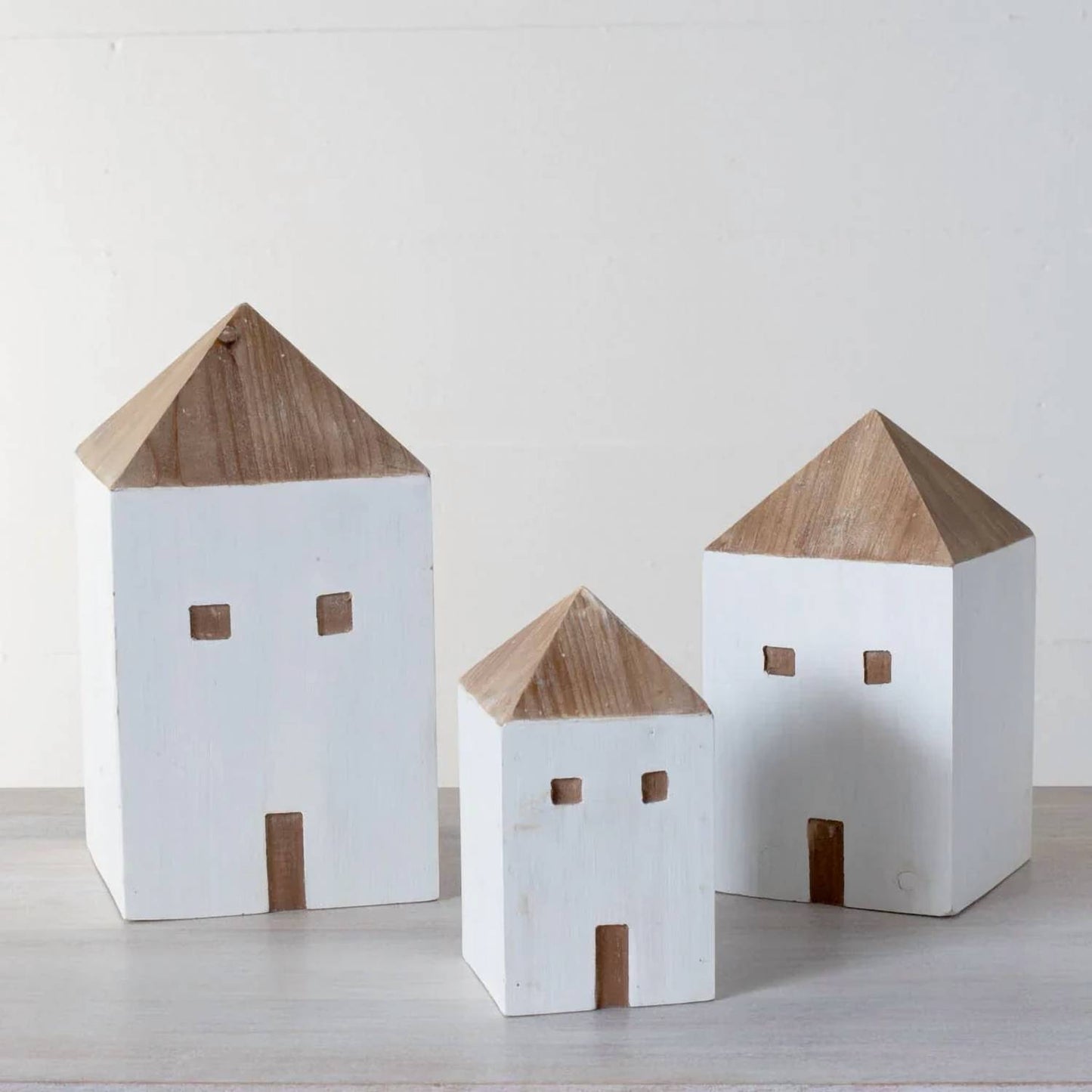 Wood House Accent - Set Of 3