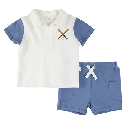 Boy's Baseball Polo Shirt Set