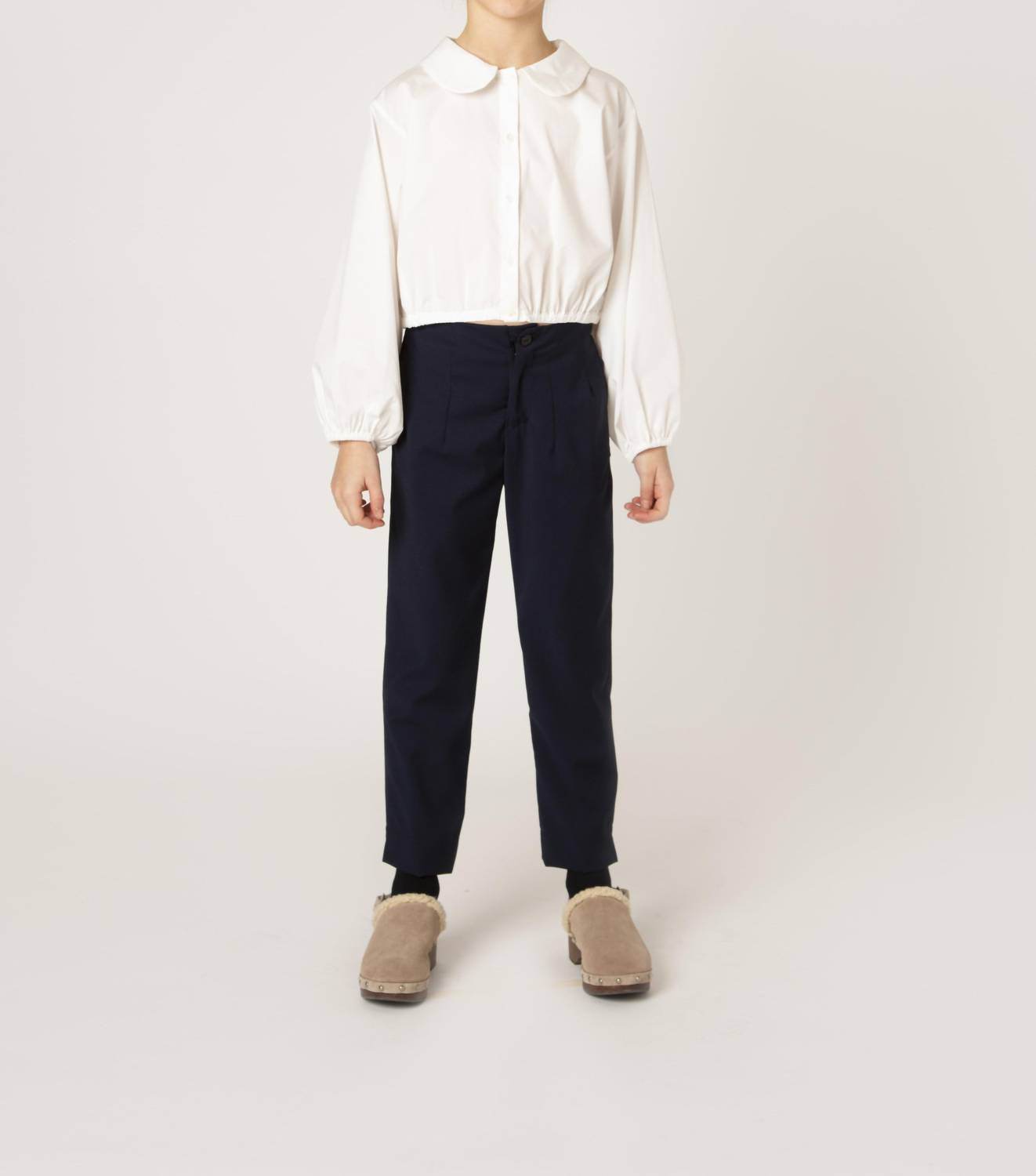 Piccola Ludo - Girls Cropped Collar Shirt - Rack Hunt -