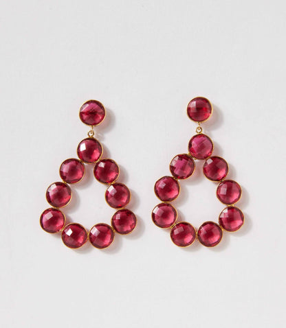 Women's Gemstone Bezel Drop Earrings