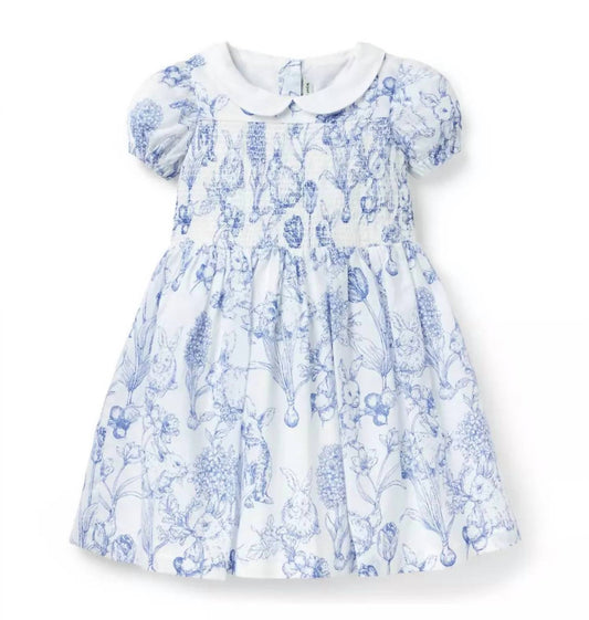 Girl's Toile Bunny Mini Dress