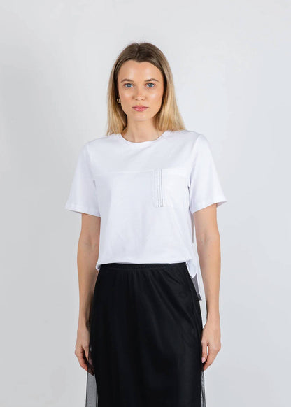 Beaded Short Sleeve Pocket Tee