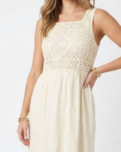 Maribel Crochet Lace Midi Dress