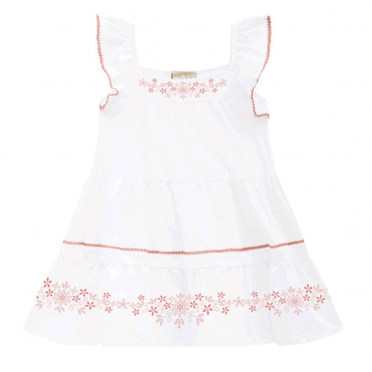 Milon - Girls Ruffled Cap Sleeve dress w/ Embroidery - Rack Hunt -