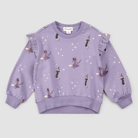 Miles the Label - Girl's Witches Glow-in-the-dark Print On Twilight Sweatshirt - Rack Hunt