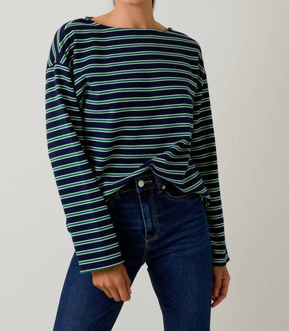Stripe Boatneck Top