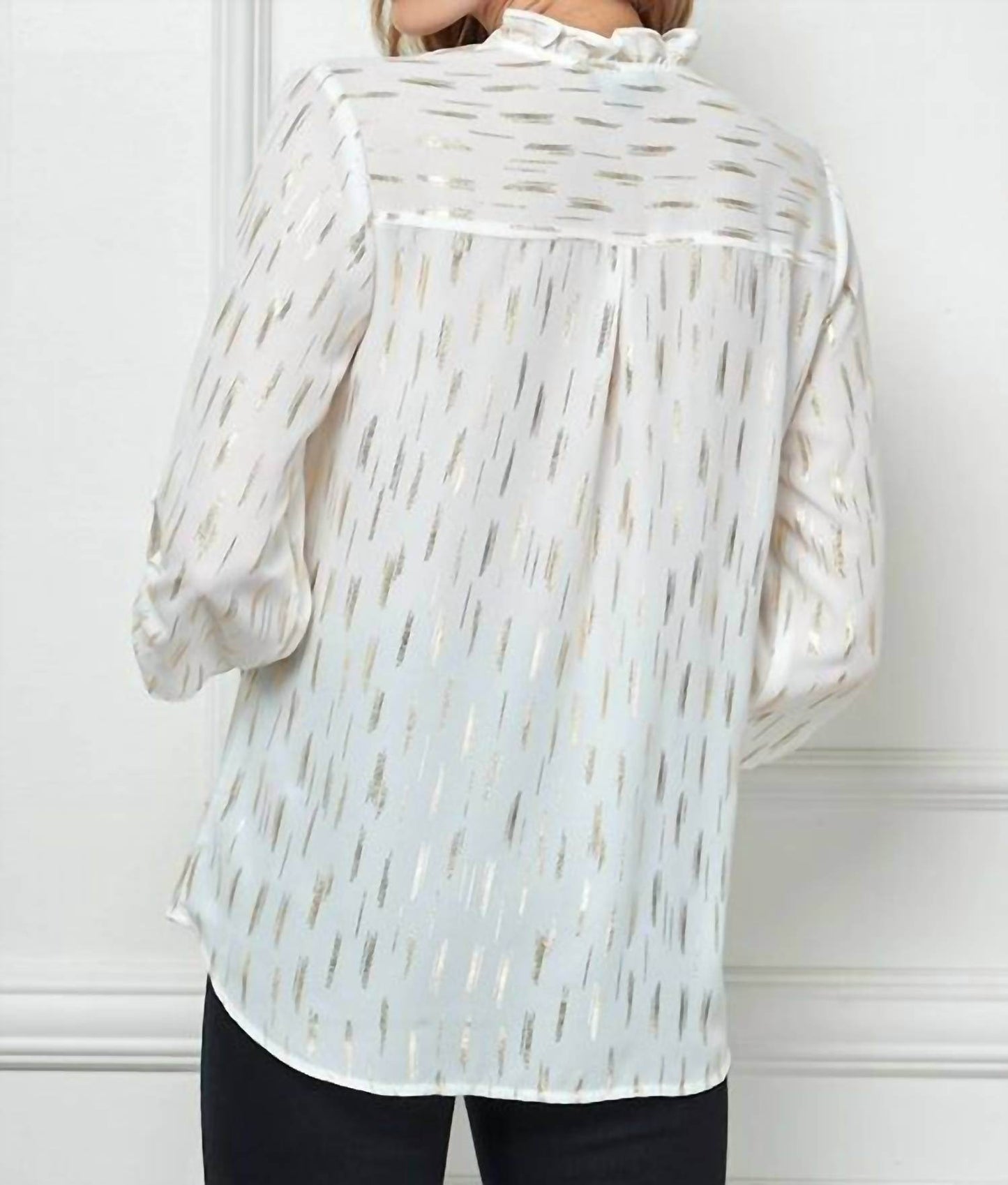 Sara Michelle - Women's Gianna Ruffle Neck Blouse - Rack Hunt -