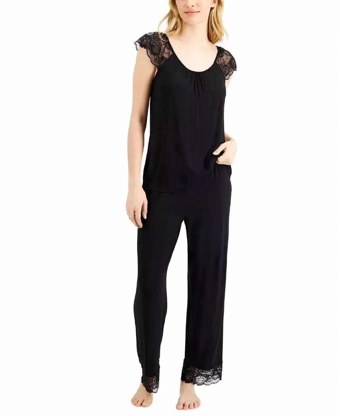 Sleepwear Lace Trim Pajama Set