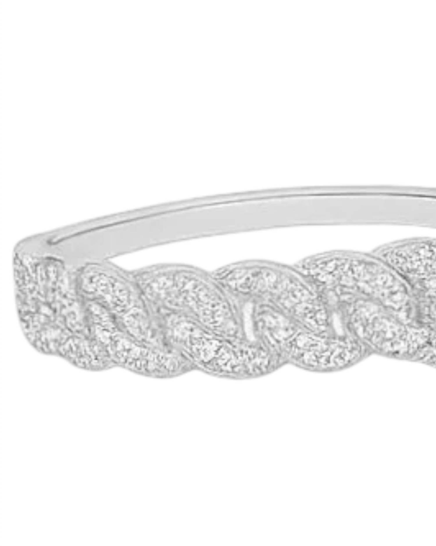 Atlanta Jewelers Supply - Women's Moissanite Pave Cuban Link Beaded Stackable Bands Ring Set - Rack Hunt -