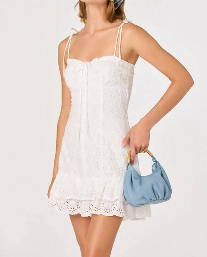 Kelley Eyelet Tie-strap Mini Dress