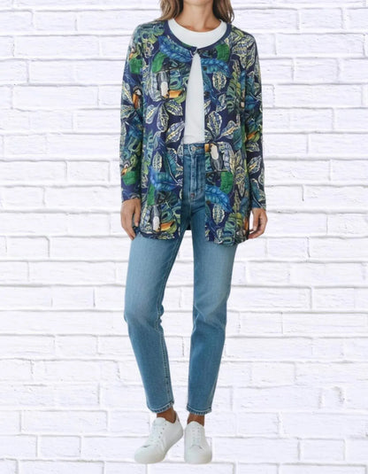 Diva USA - Tropical Print Button-through Knit Cardigan - Rack Hunt