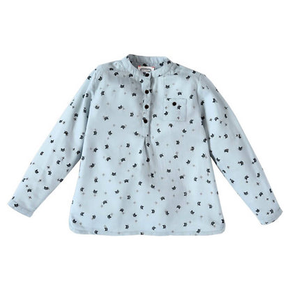 Boy's Marcus Cat Print Shirt