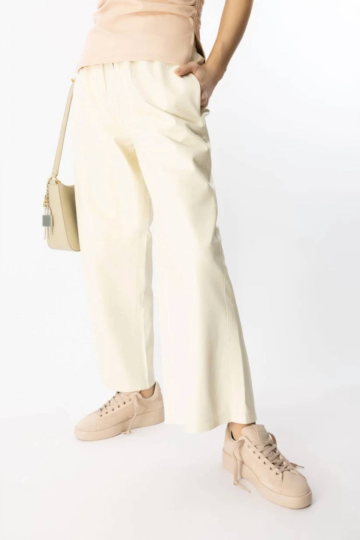 Elizabeth Lamb Leather Crop Pant