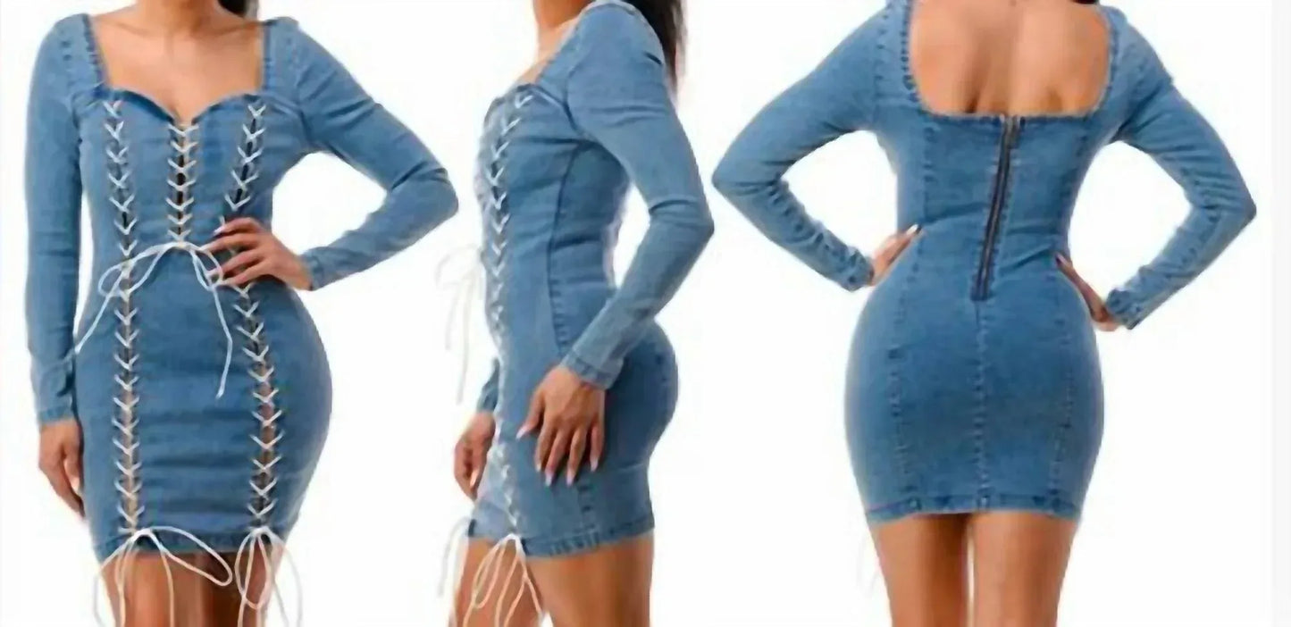 Love Highlight - Denim Mini Dress - Rack Hunt