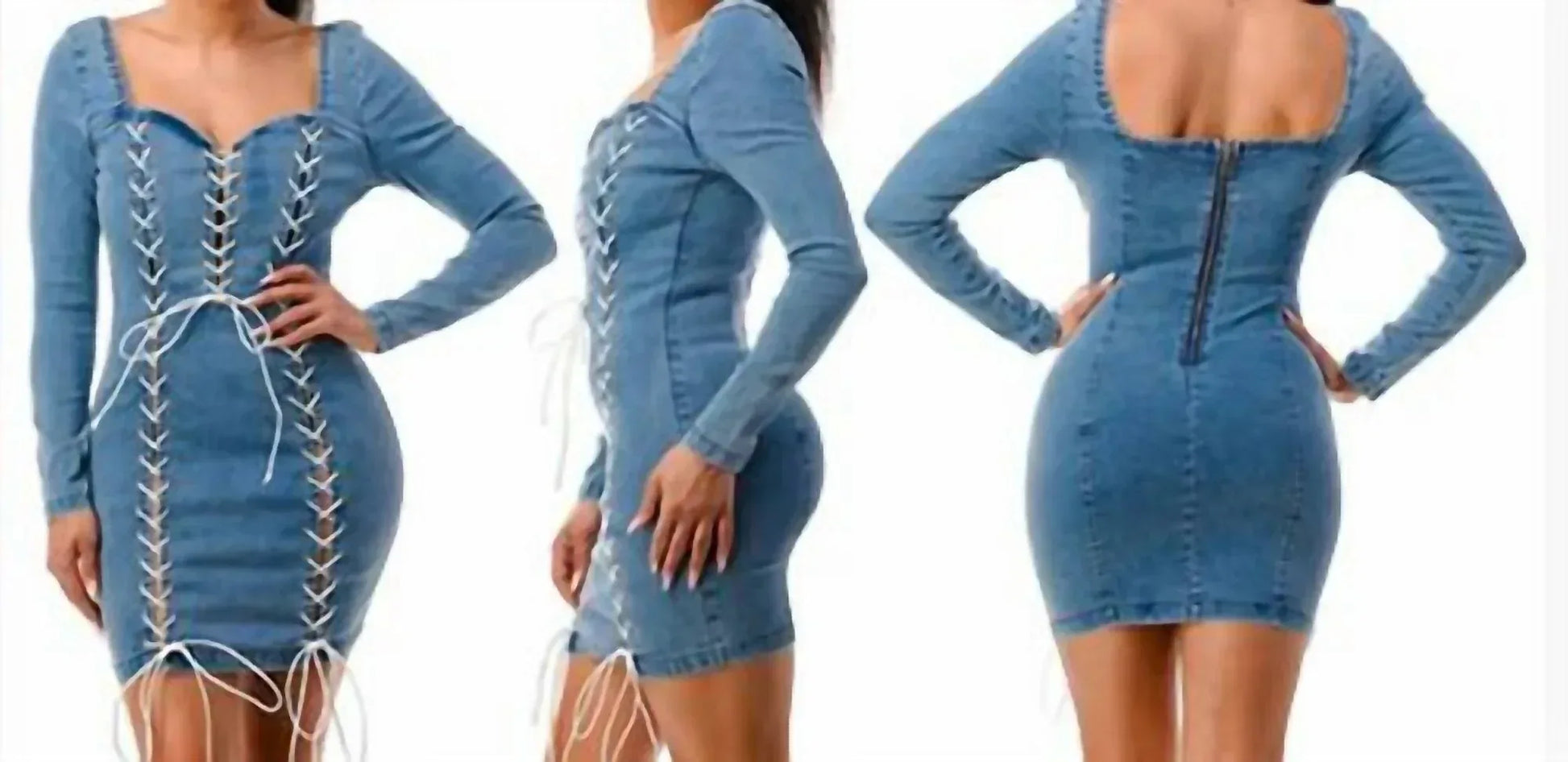 Love Highlight - Denim Mini Dress - Rack Hunt