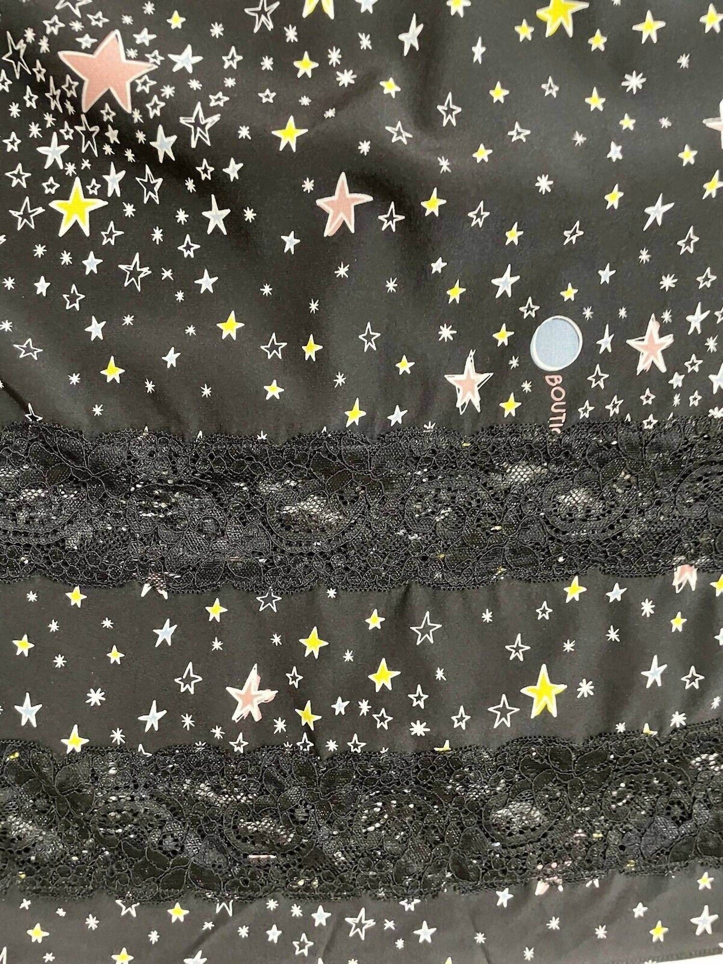 Boutique Moschino - Silk Star Print Lace Accent Dress - Rack Hunt