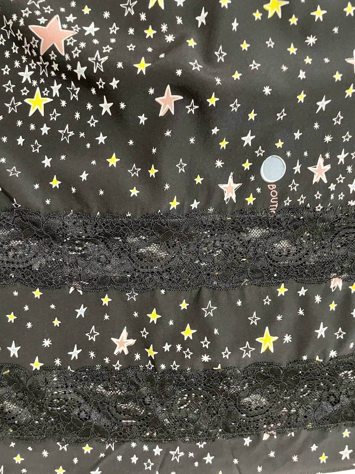 Boutique Moschino - Silk Star Print Lace Accent Dress - Rack Hunt