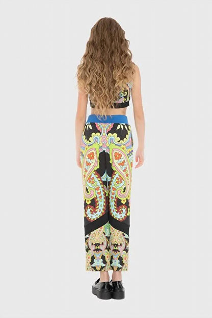 Ethnic Patterned Crop Top Set
