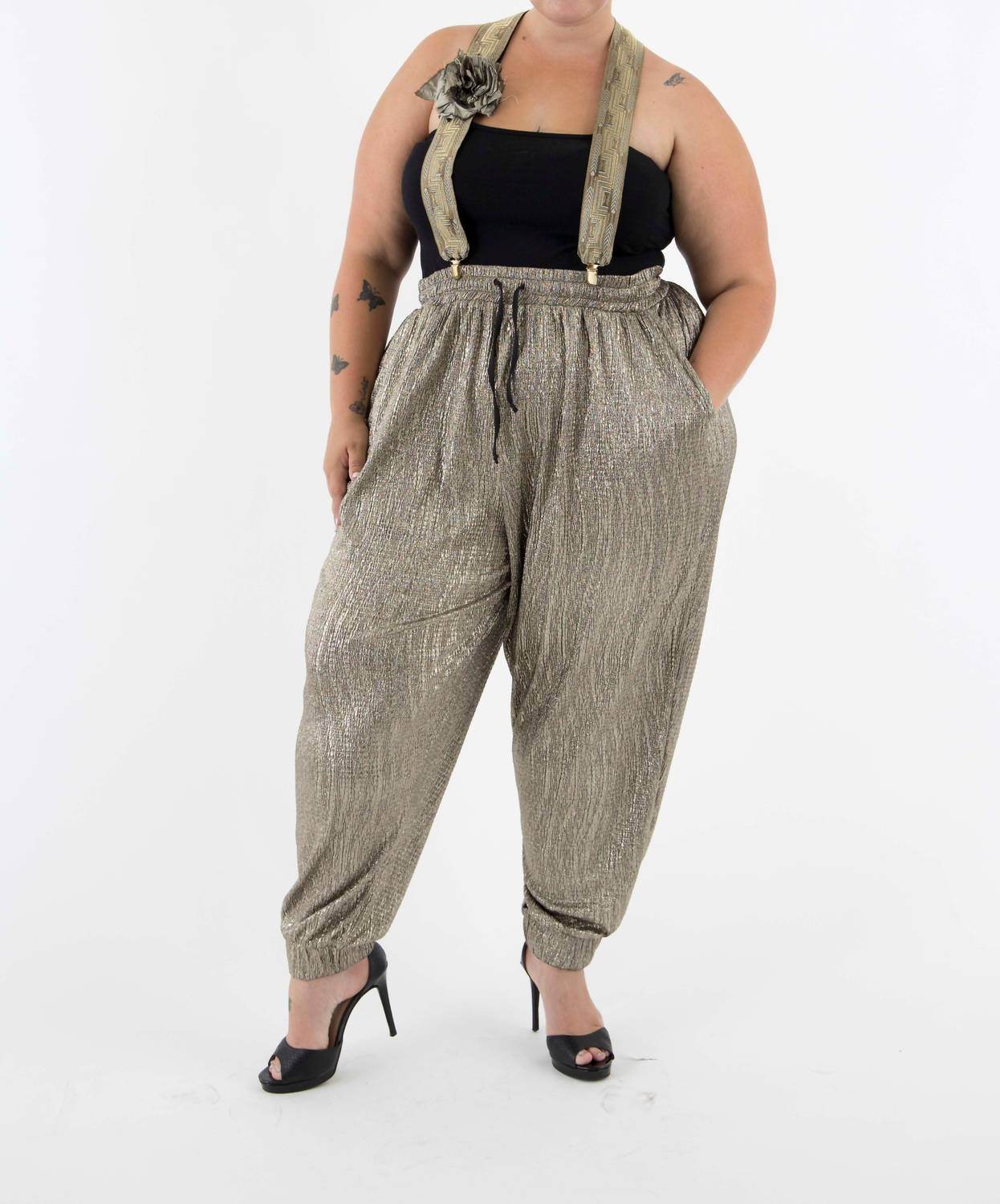 Sante Grace - Luxury Crinkle Evening Jogger Pants - Rack Hunt -